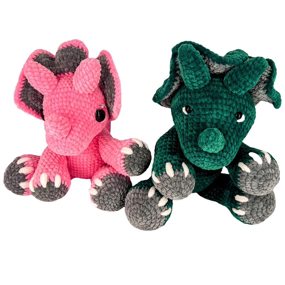Dinosaur Triceratops, Cute Crochet Dinosaur Plushie, Dino Amigurumi - Image 5