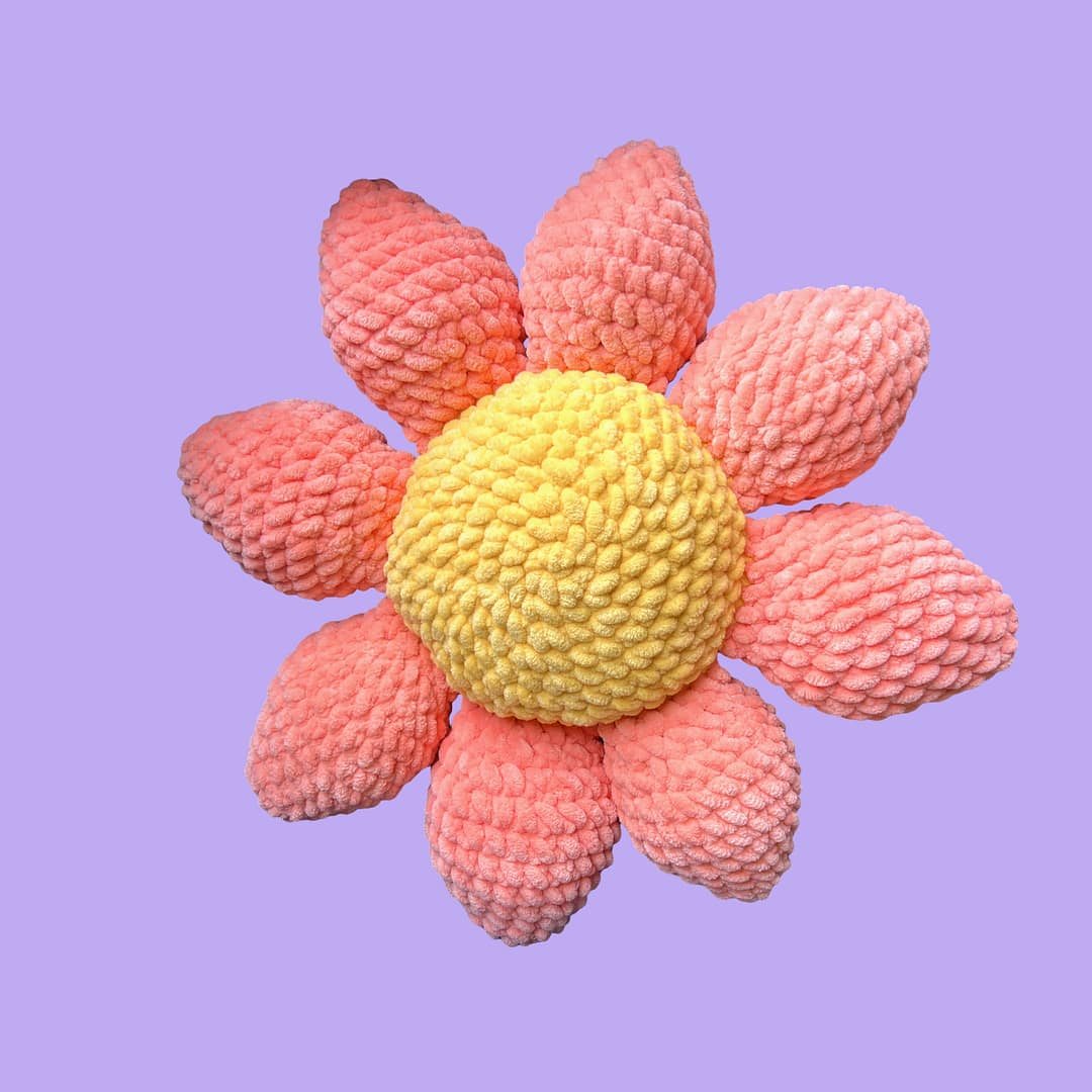 Crochet Flower Pillow - Image 2