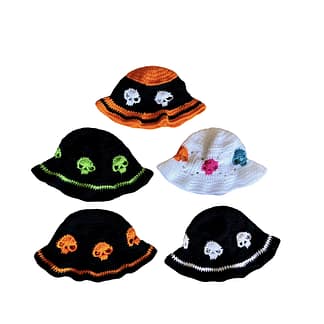 Crochet Skull Bucket Hat